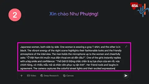 nhập mô tả video mong muốn bằng tiếng Anh