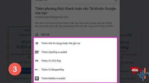Chọn hình thức thanh toán